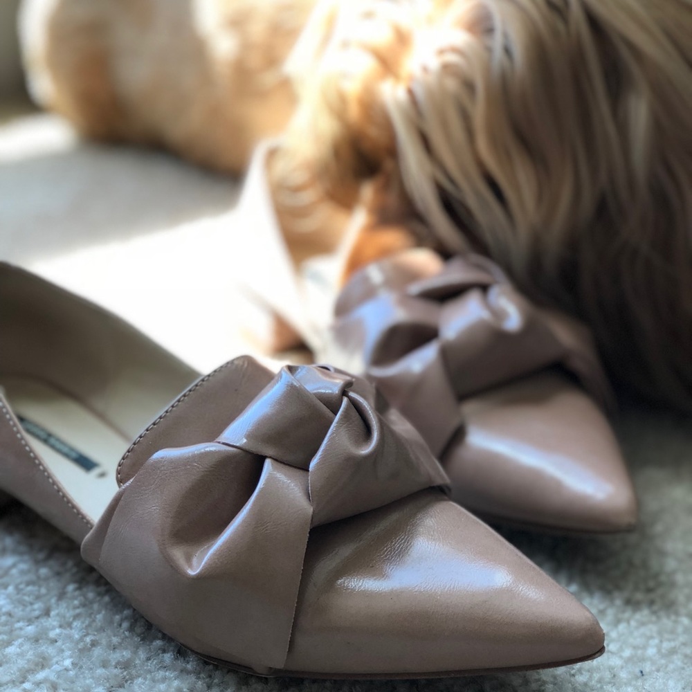 Zara nude flats with bow details